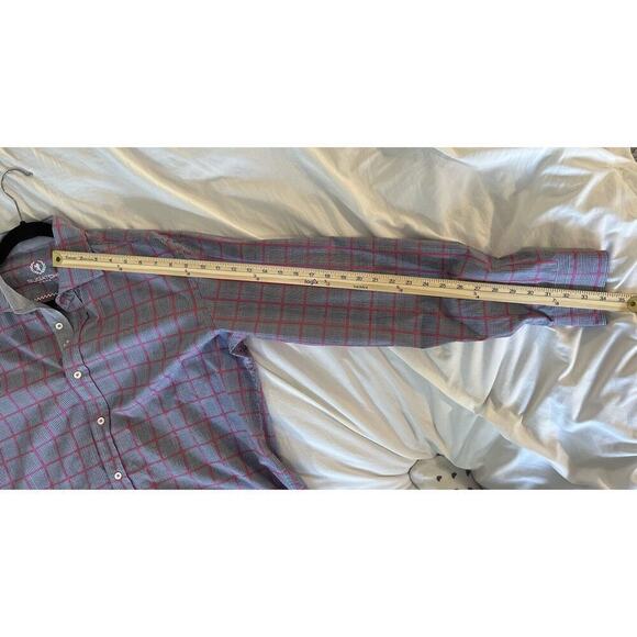 Bugatchi Uomo Mens Classic Fit Shirt Size XL Preppy Button Up Flip Sleeve Plaid - Picture 9 of 9